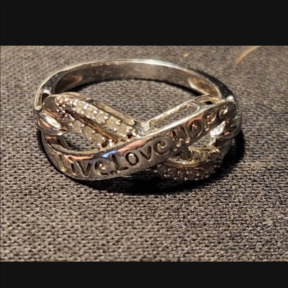 LIVE LOVE HOPE Real Diamond Infinite Ring - Picture 4 of 13
